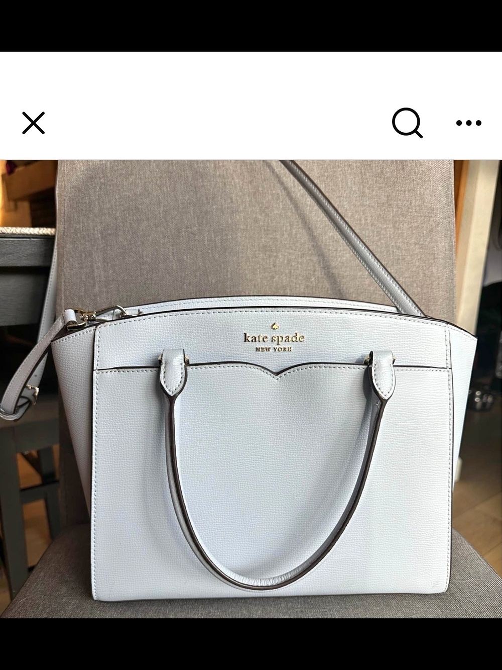 kate spade New York Powder Blue Leather Tote Bag